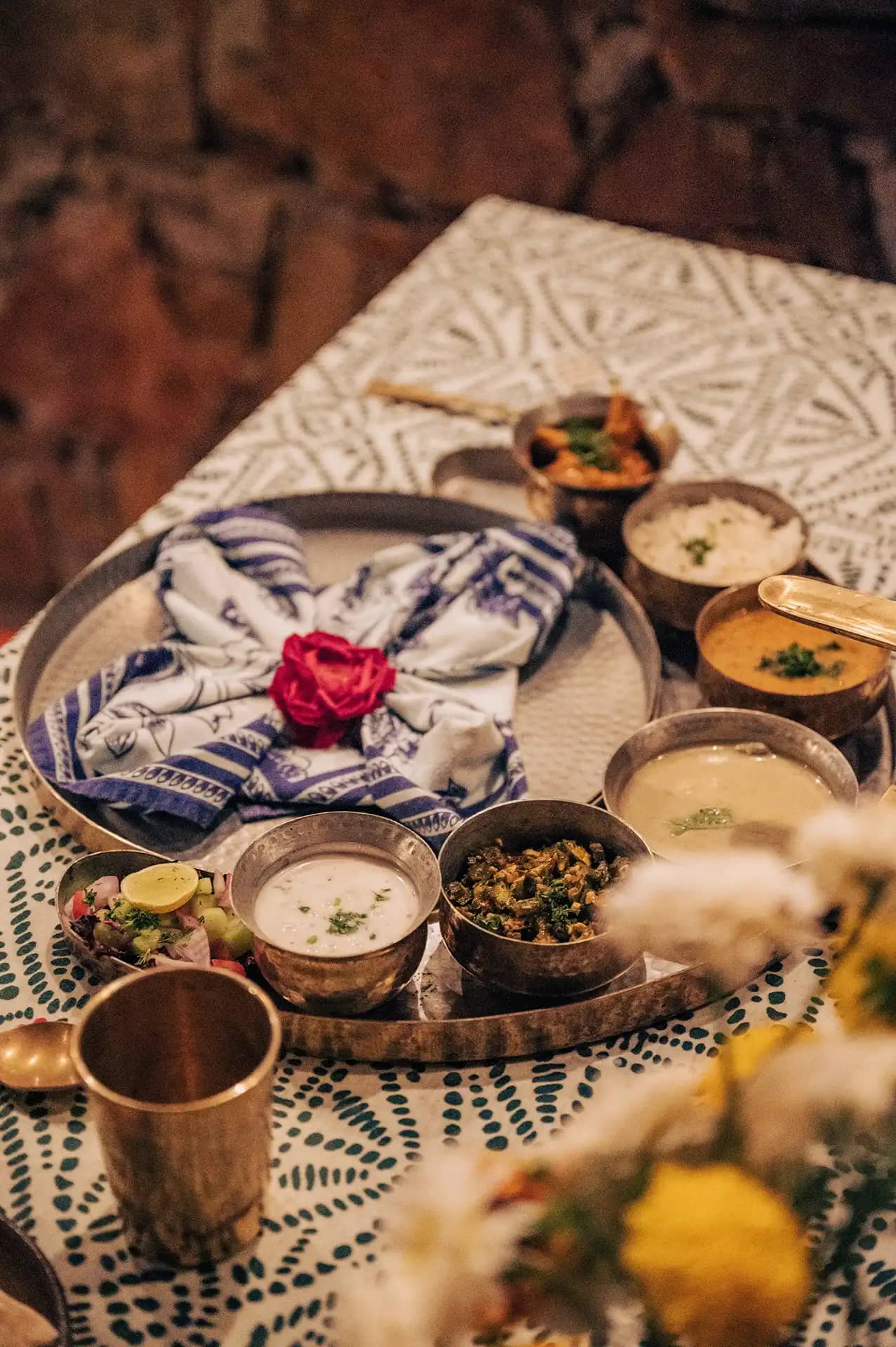 The table