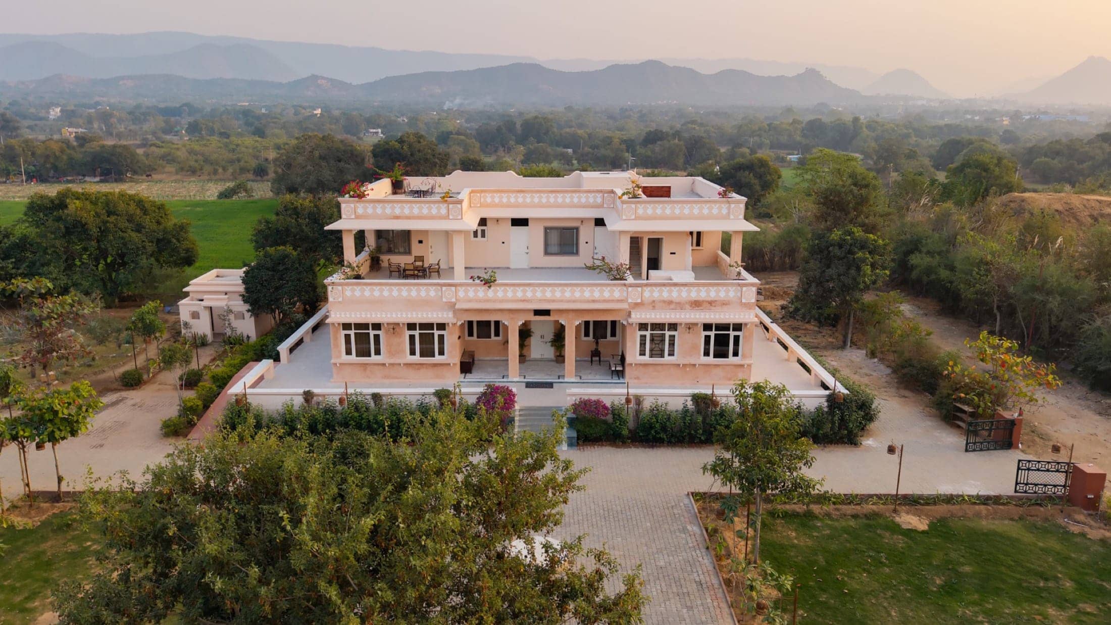 The Aravallis at sunset, from above
