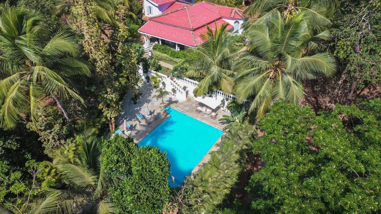 The villas from above