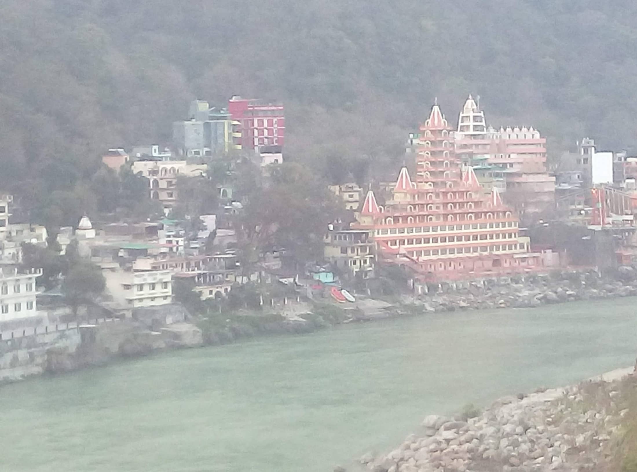 The Ganga, running through the town