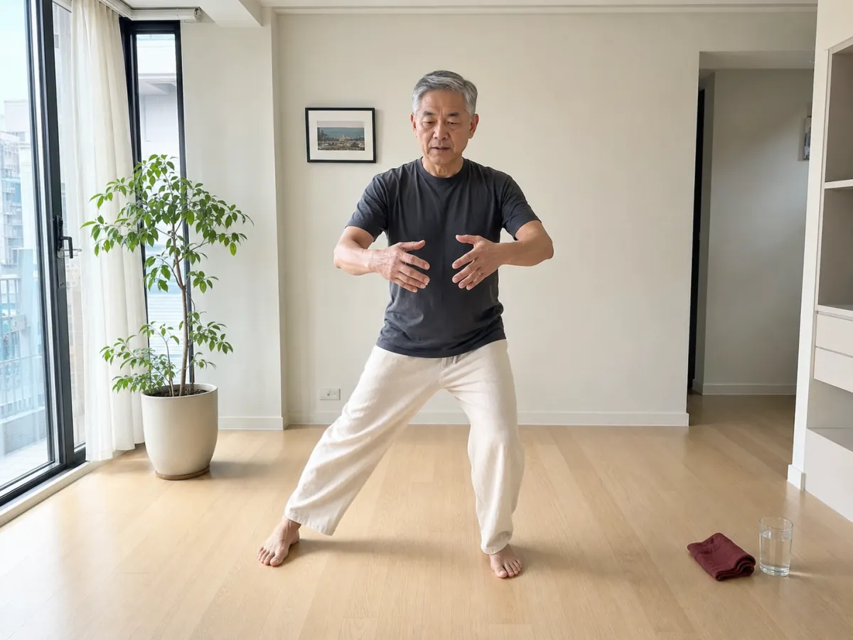 A movement practitioner leading a real online session