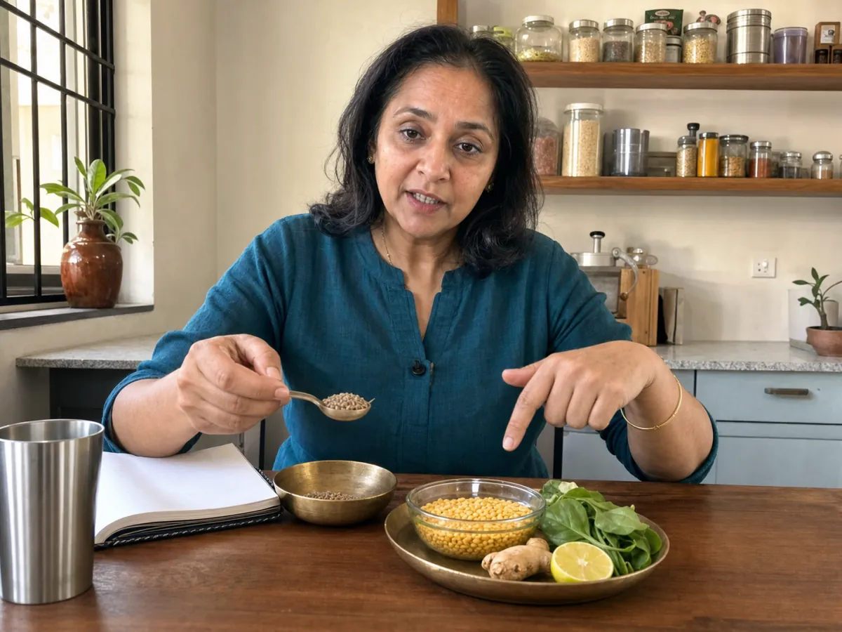 A holistic health practitioner leading a real online session